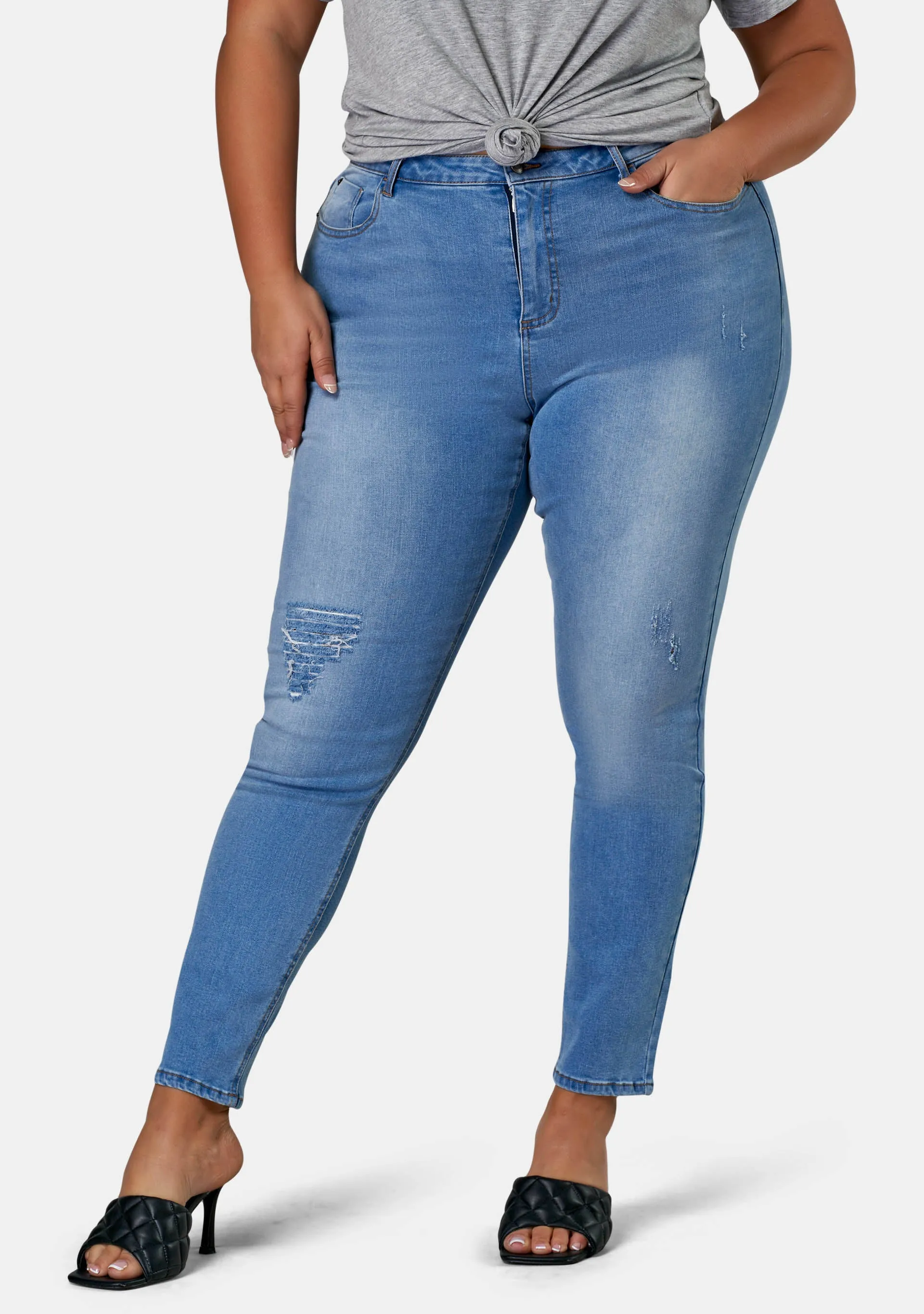 Amber Ankle Distressed Skinny Leg Jean