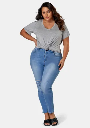 Amber Ankle Distressed Skinny Leg Jean