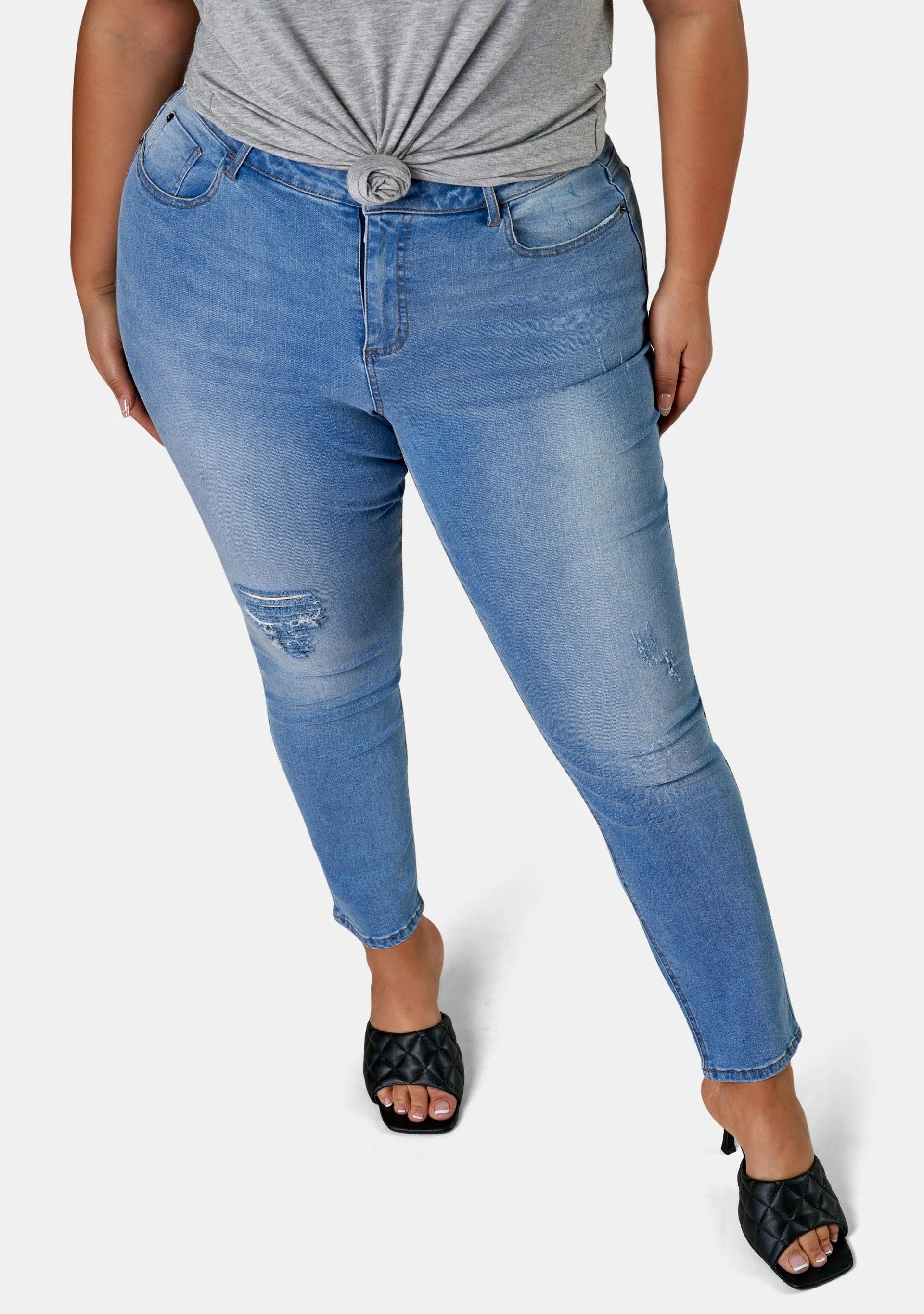 Amber Ankle Distressed Skinny Leg Jean