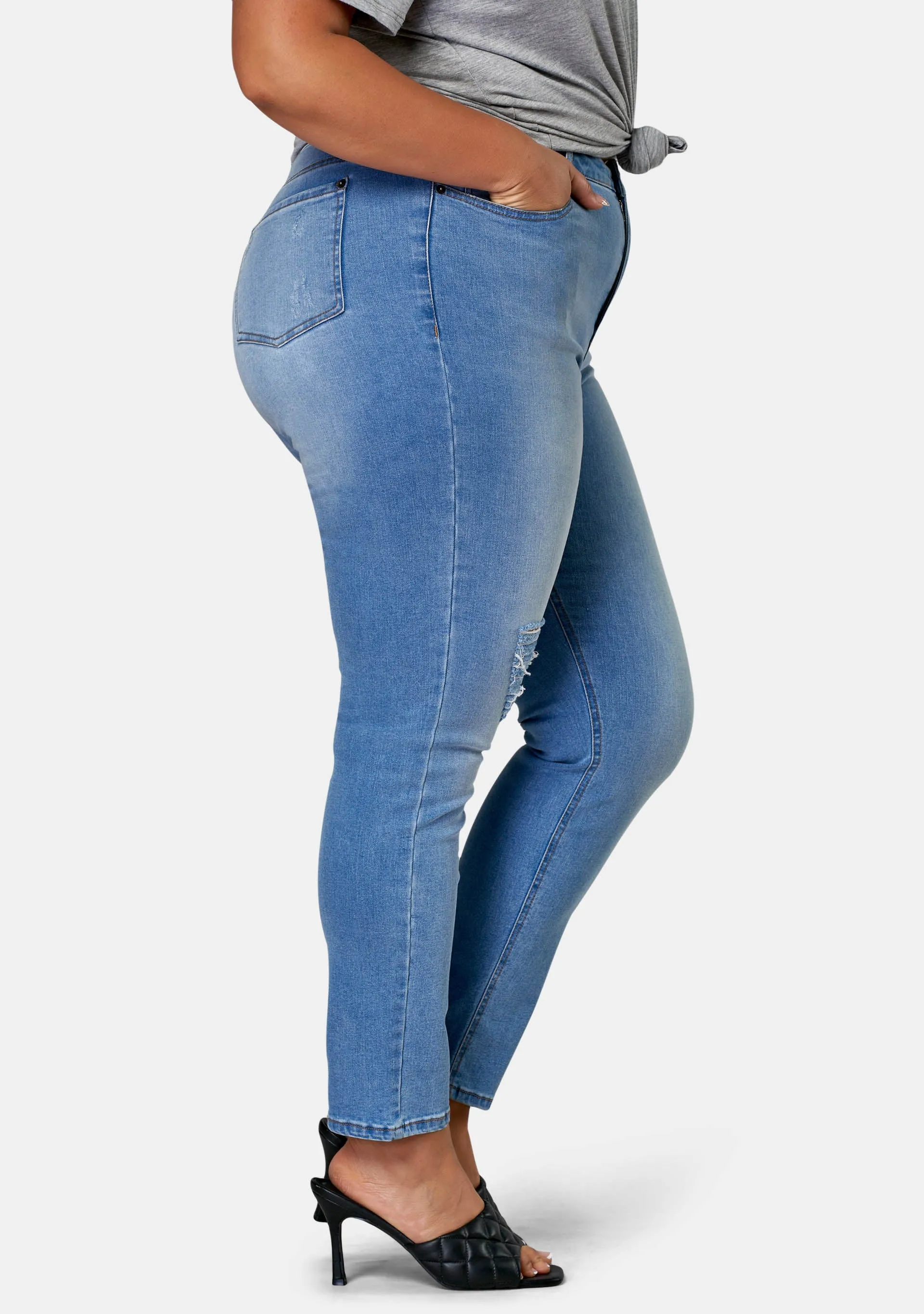 Amber Ankle Distressed Skinny Leg Jean