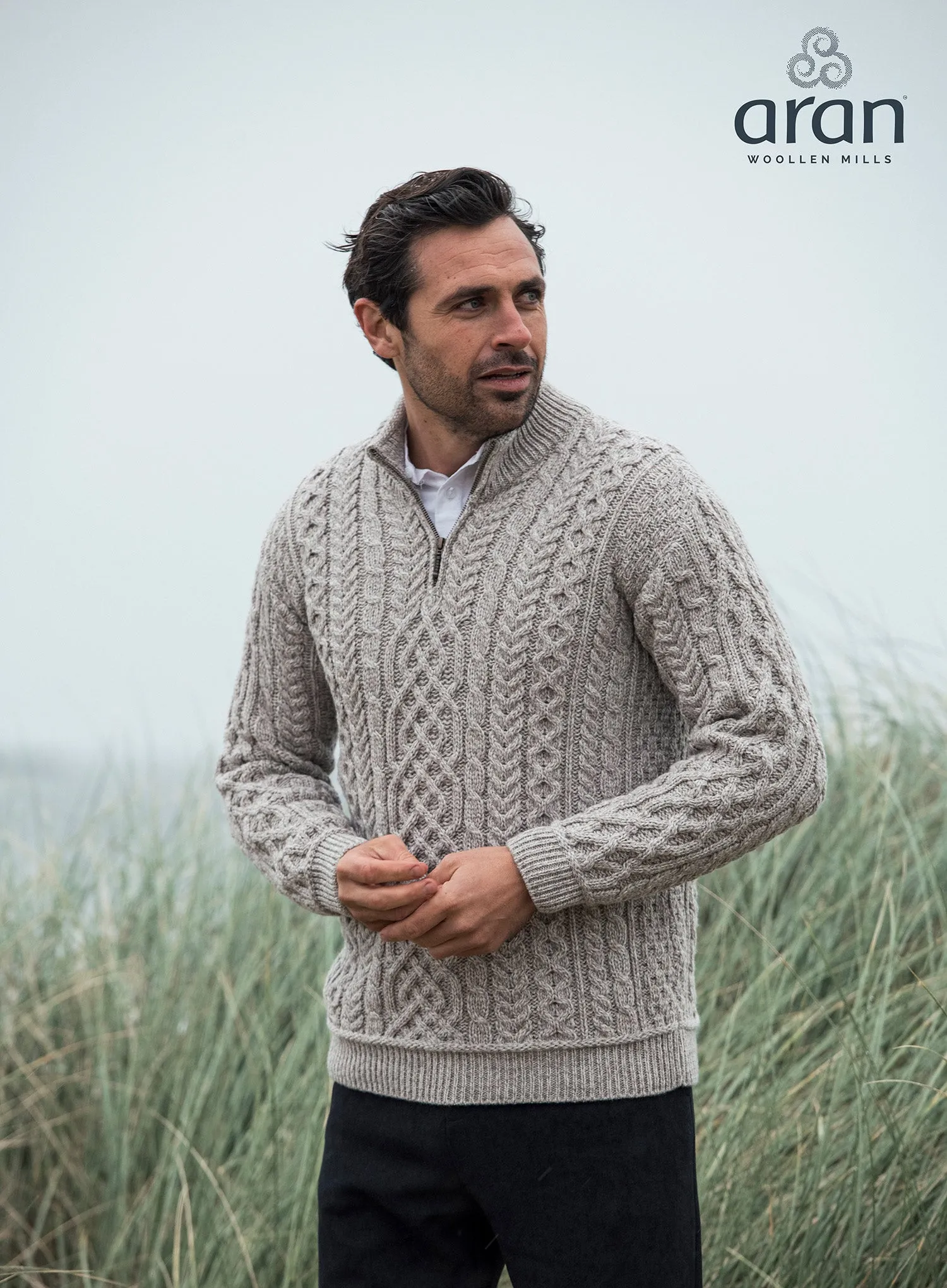 Aran Supersoft Merino 1/2 Zip Jumper