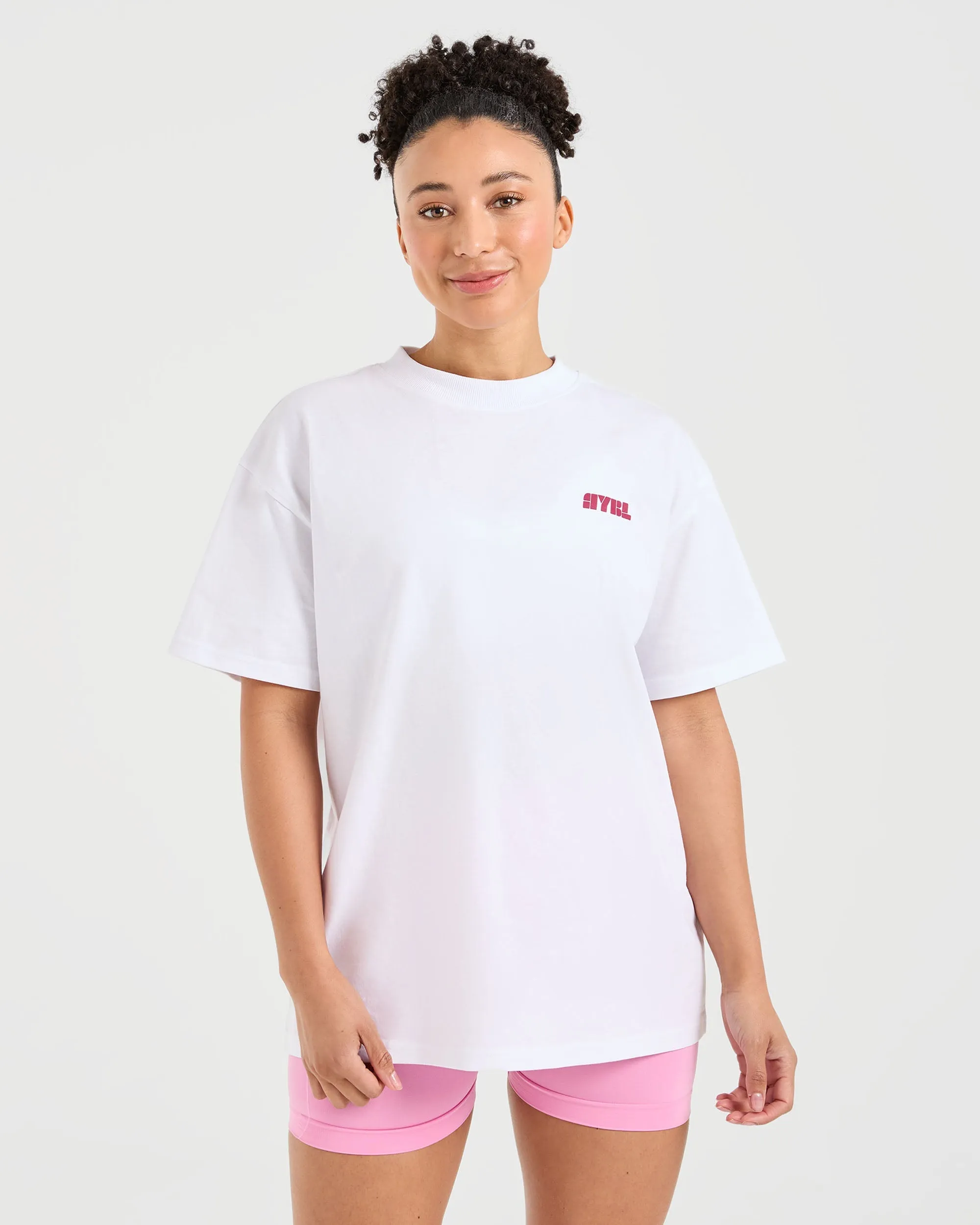 Athletics Retro Oversized T Shirt  - White
