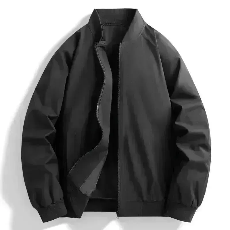 Autumn Casual All-matching Plain Baseball Uniform Cardigan Jacket Men