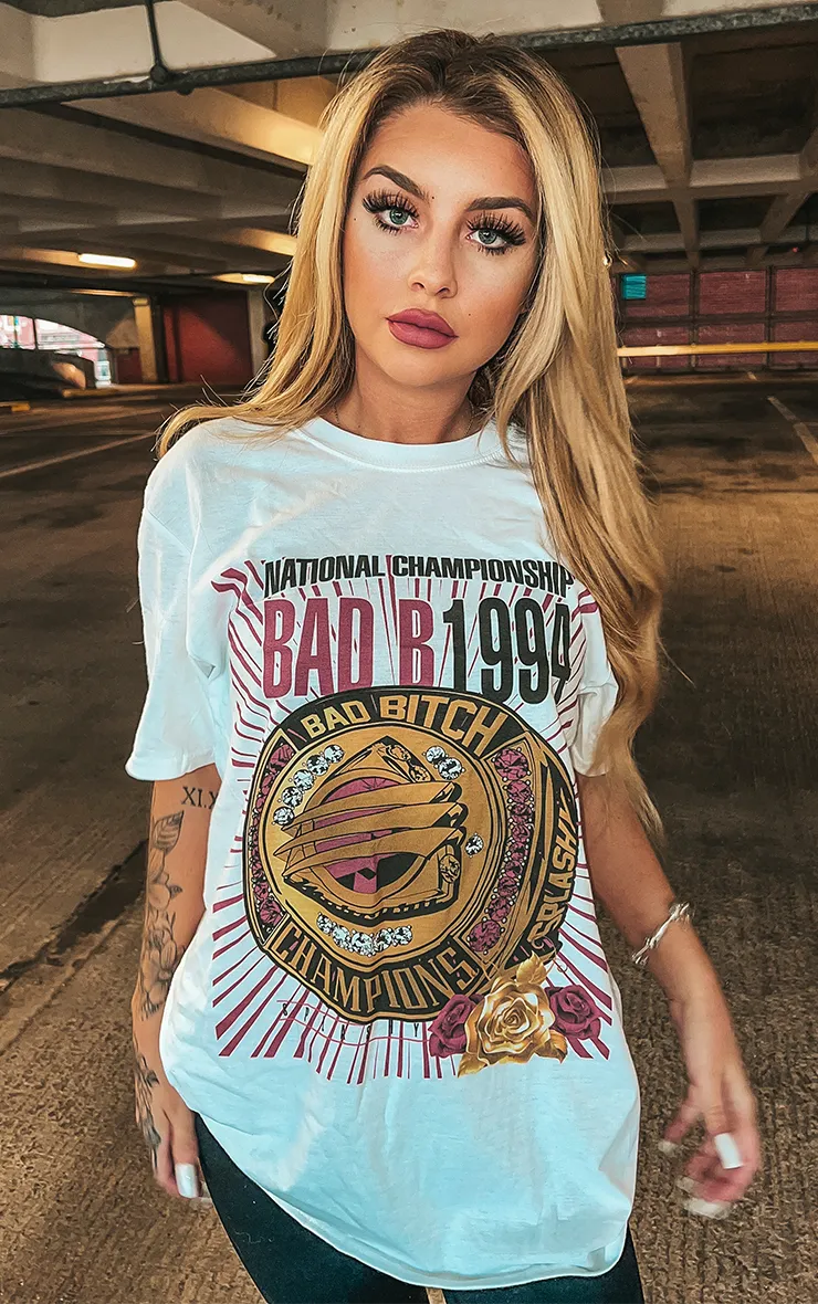 Bad B Championship Ring 💍💍 White T-Shirt