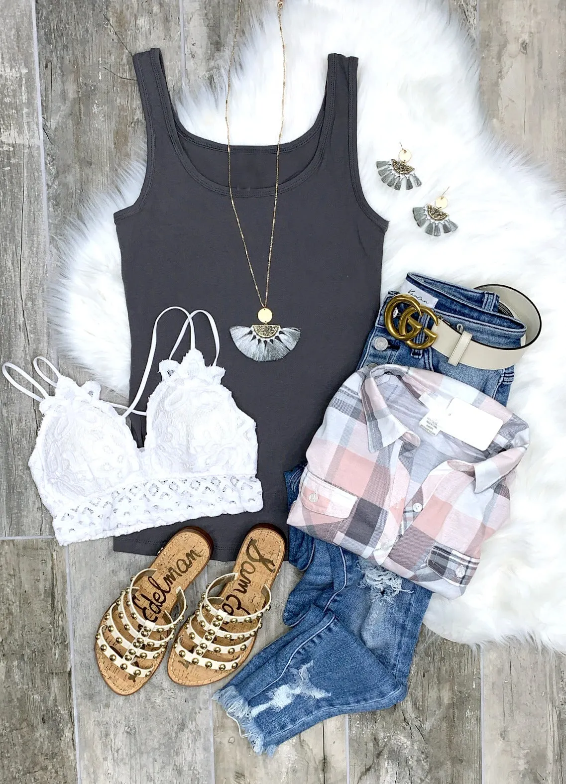 Basic Scoop Tank - Dark Grey
