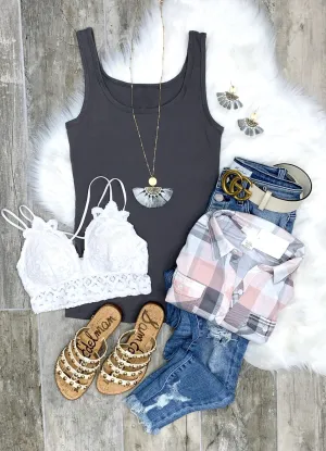 Basic Scoop Tank - Dark Grey