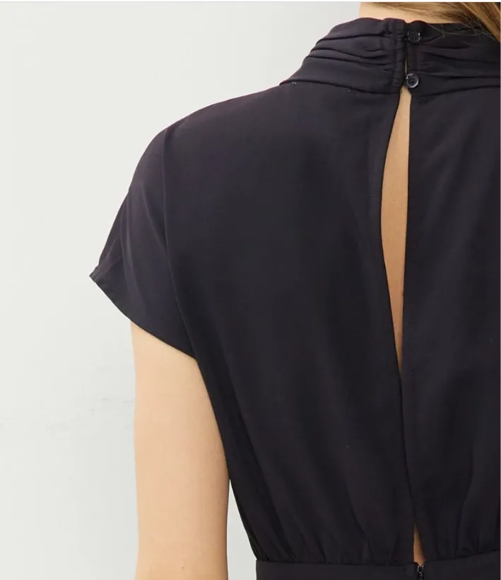 Black Twist Front Wide Leg Jumpsuit