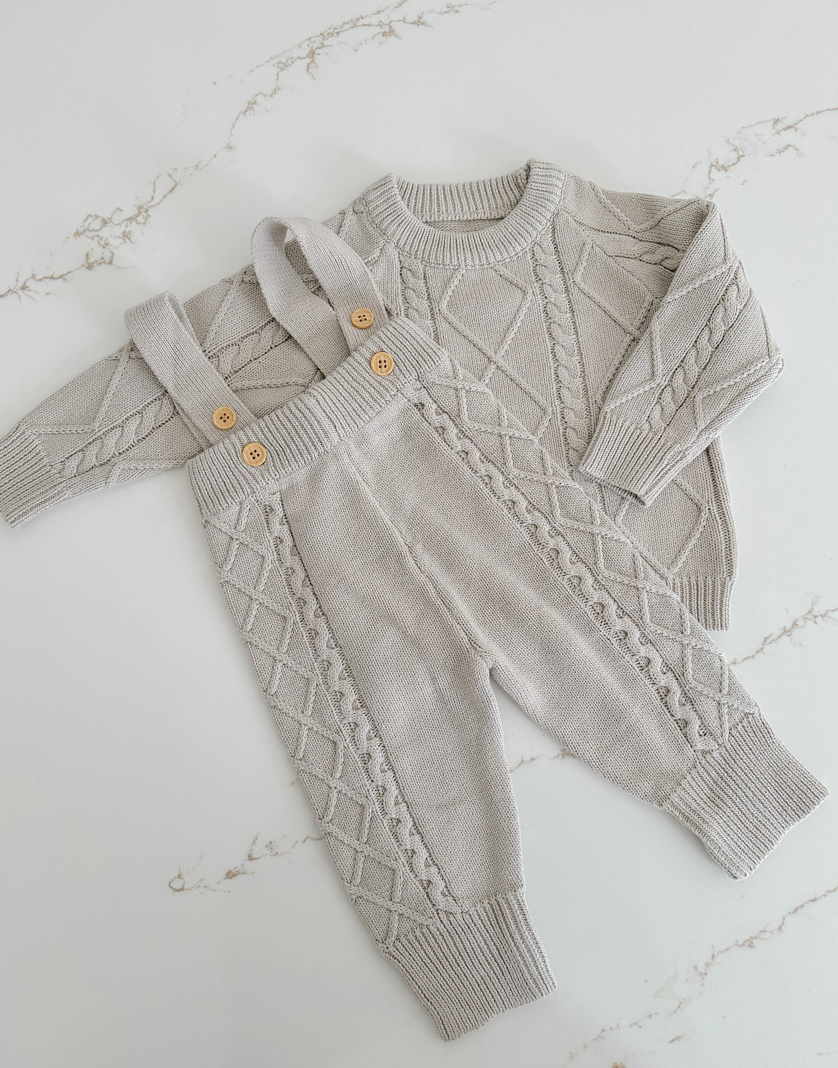 Cable Knit Sweater - Stone