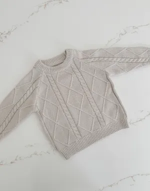 Cable Knit Sweater - Stone