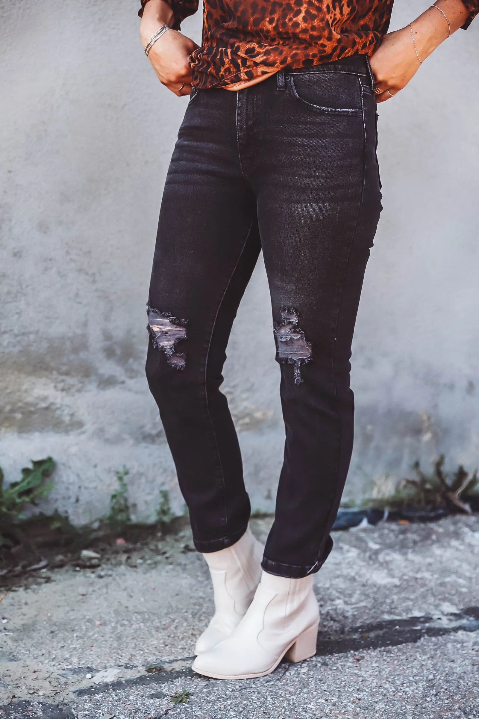 Cara High Rise Straight Leg Denim