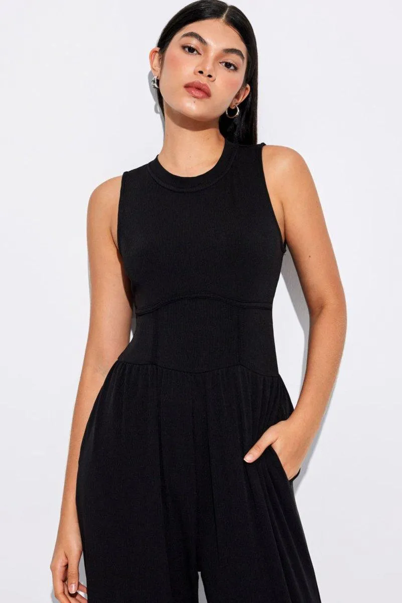 Cinched Waist Wide Leg Jumper Set