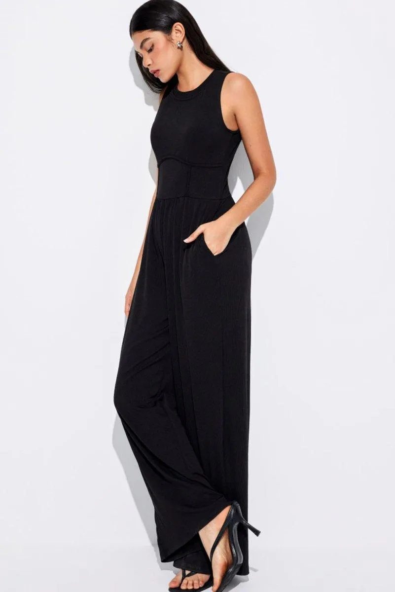 Cinched Waist Wide Leg Jumper Set