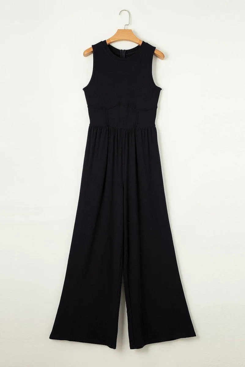 Cinched Waist Wide Leg Jumper Set