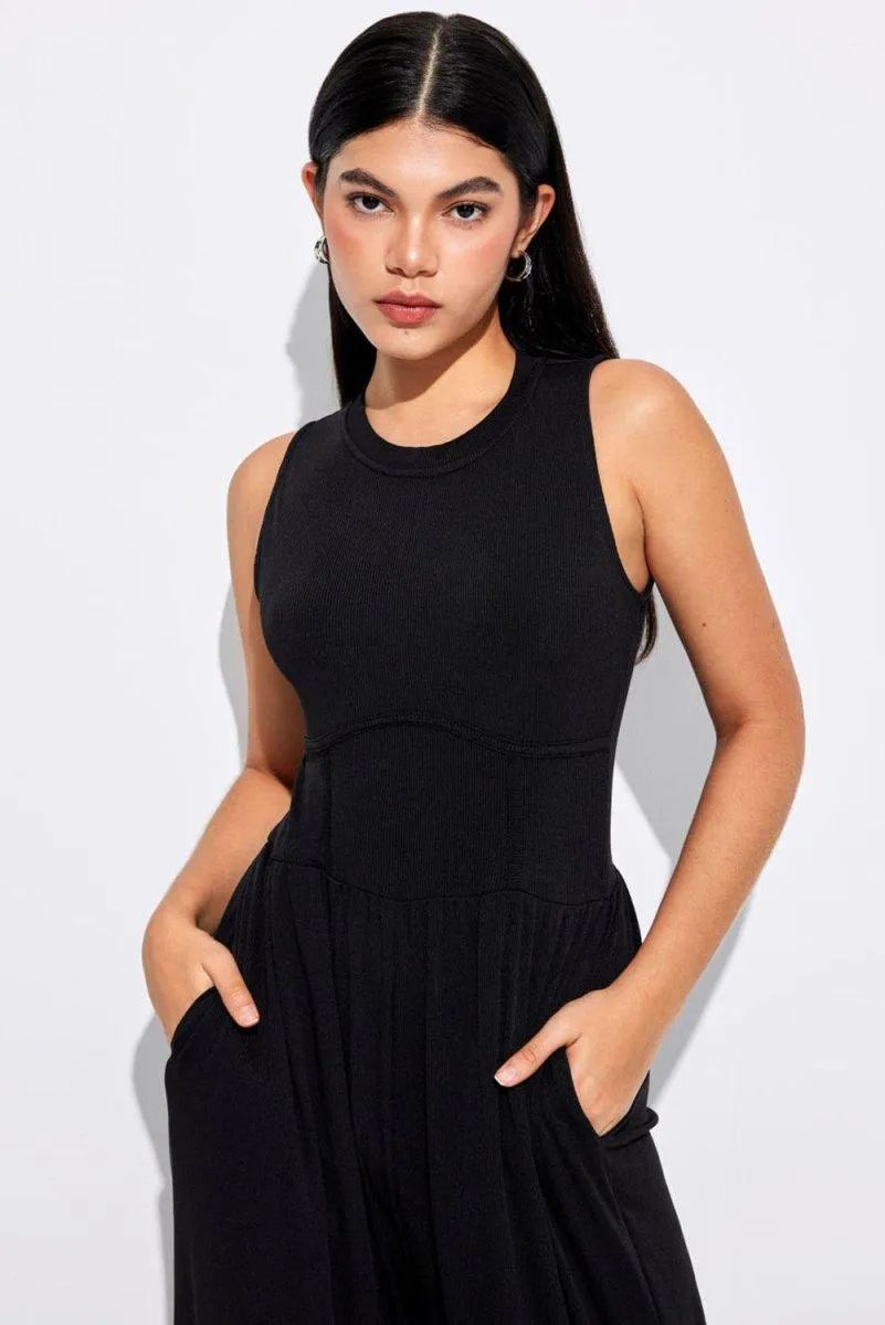 Cinched Waist Wide Leg Jumper Set