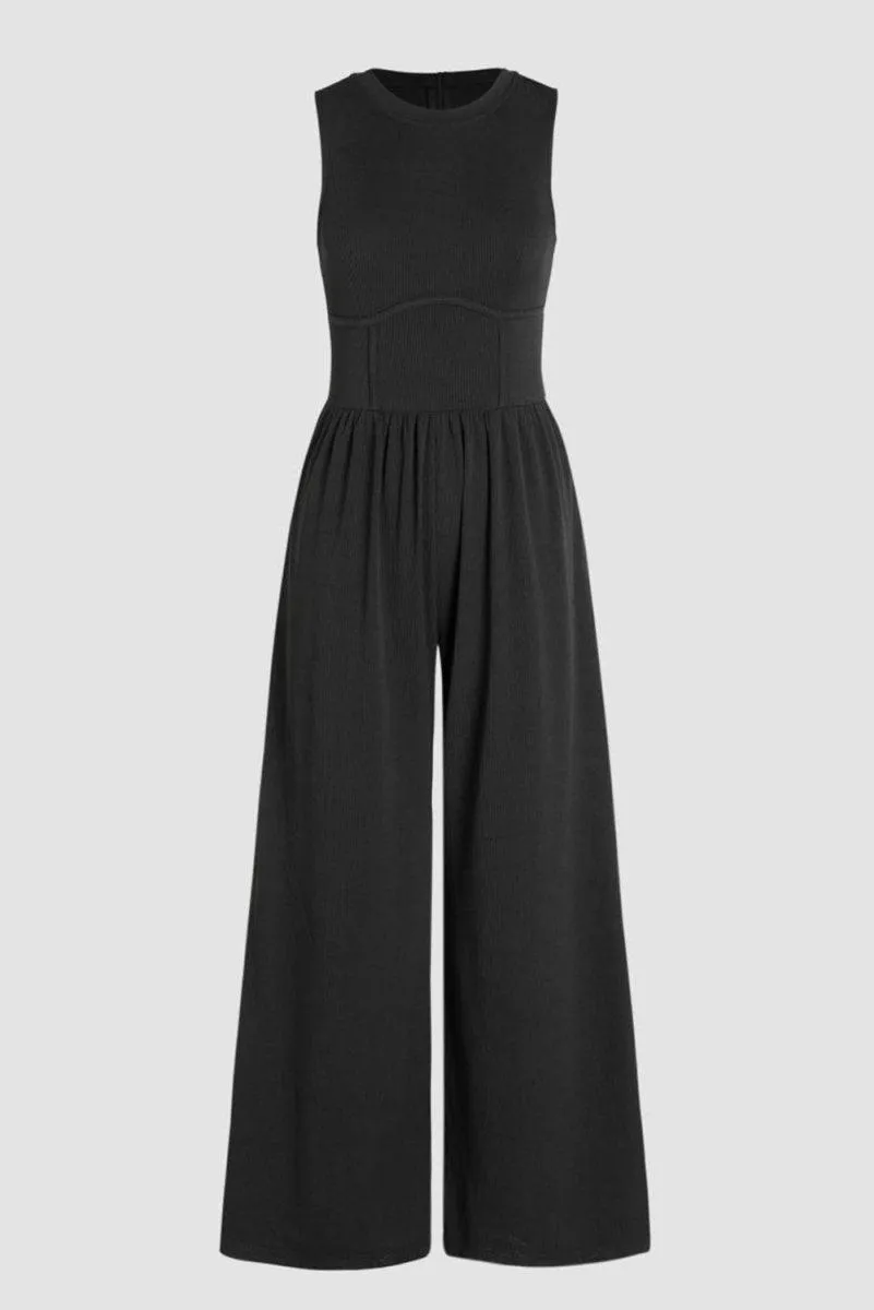 Cinched Waist Wide Leg Jumper Set