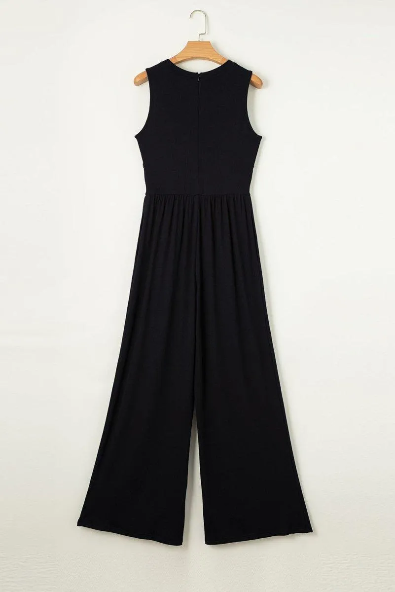 Cinched Waist Wide Leg Jumper Set
