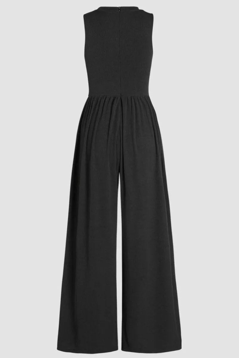 Cinched Waist Wide Leg Jumper Set
