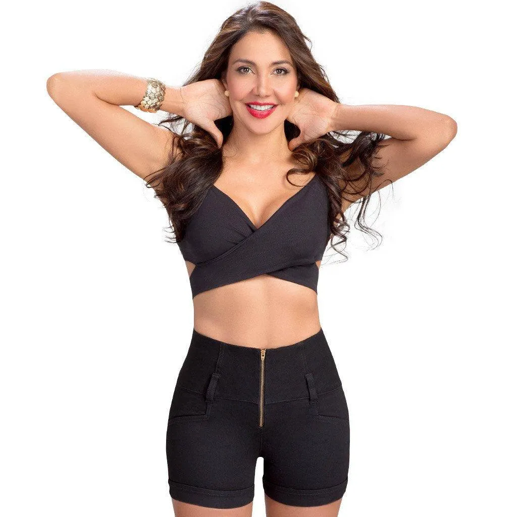 Colombian High Waisted Short with Internal Girdle for Women Lowla 238289