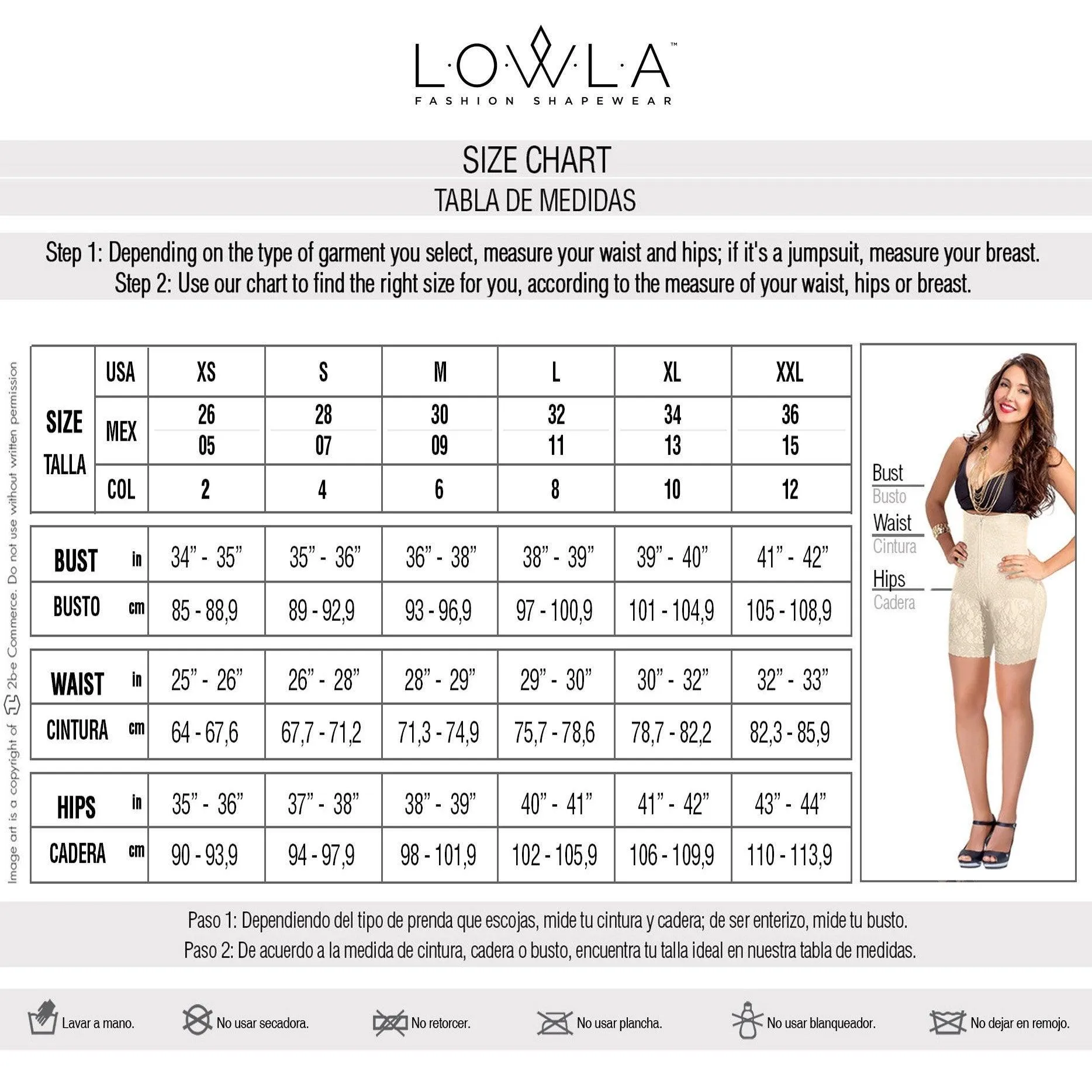 Colombian High Waisted Short with Internal Girdle for Women Lowla 238289