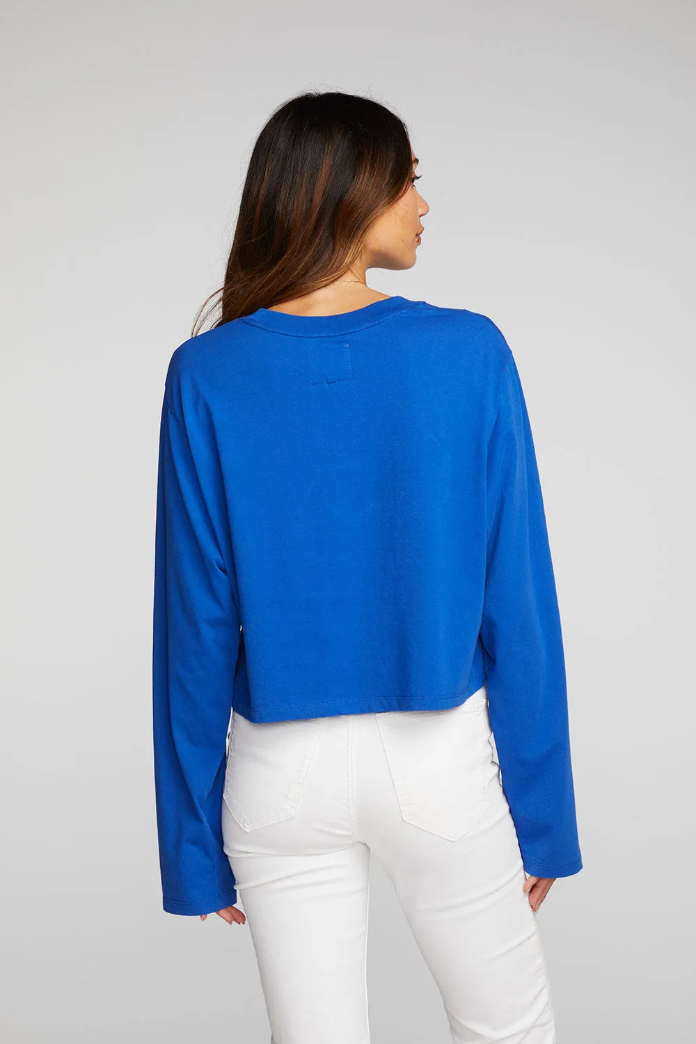 Cotton Jersey Cropped Long Sleeve Tee