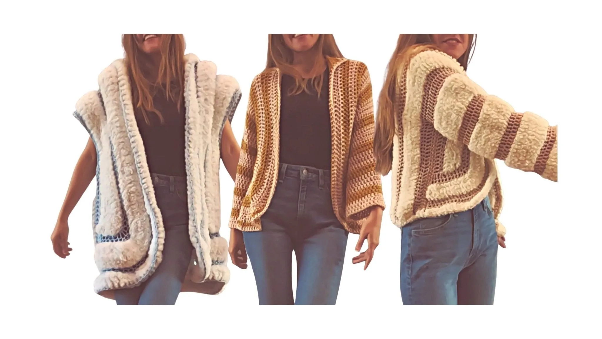Crochet Jacket Pattern - Darling 3-in-1