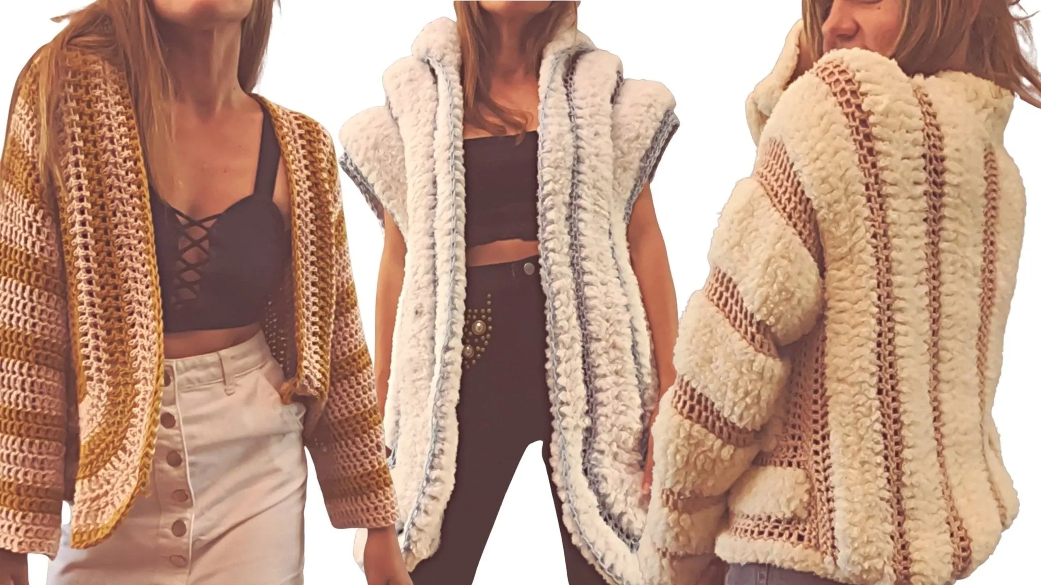 Crochet Jacket Pattern - Darling 3-in-1