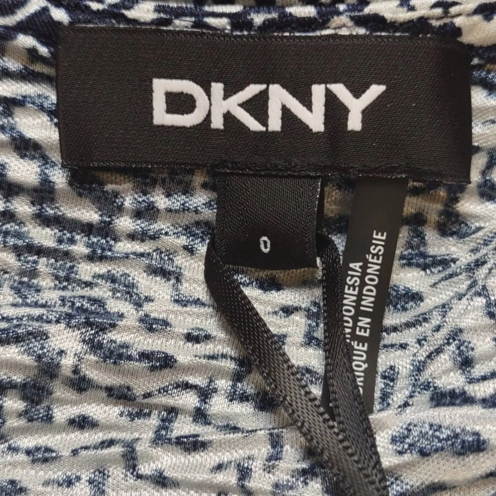 DKNY Printed  Faux Wrap Jumpsuit Ink Ivory