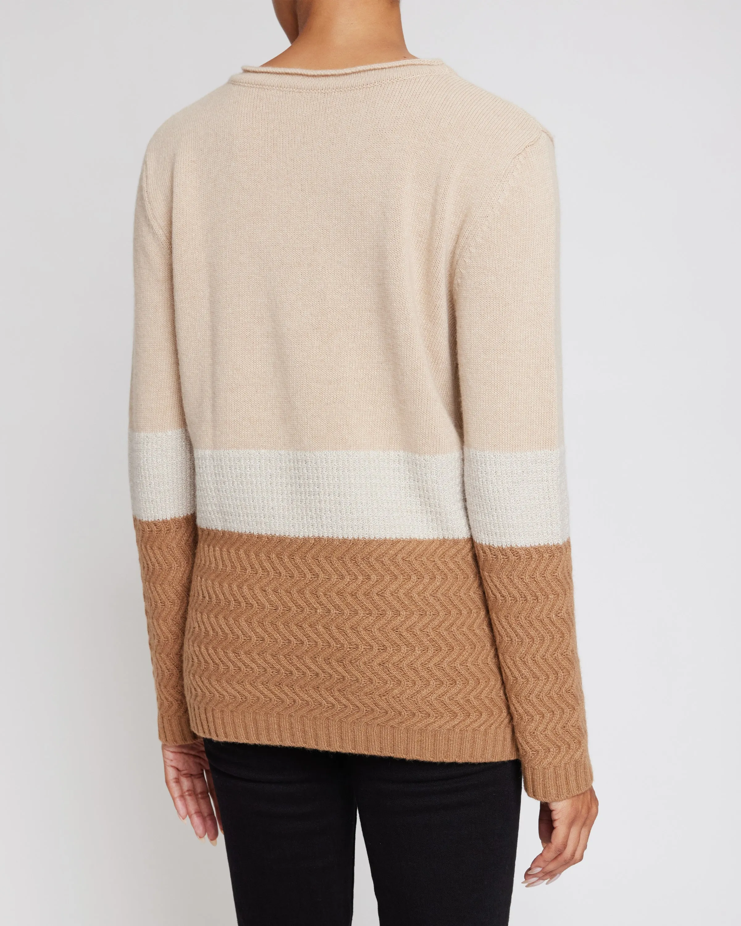 DORA Color Block Sweater in Cashmere Blend