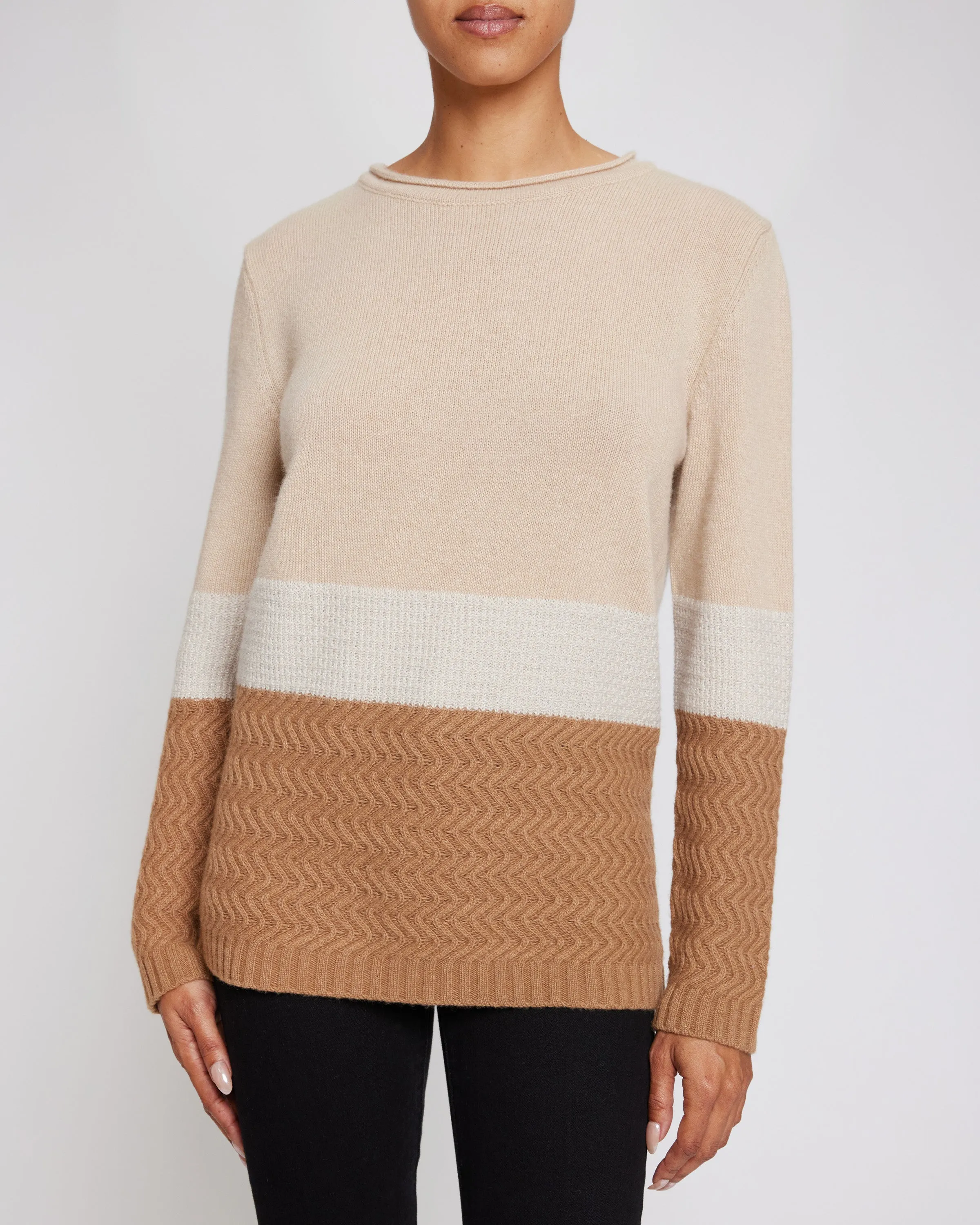 DORA Color Block Sweater in Cashmere Blend