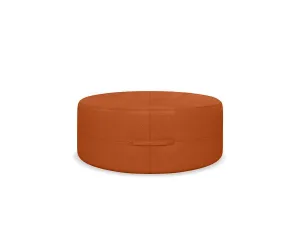Ellis Leather Round Ottoman