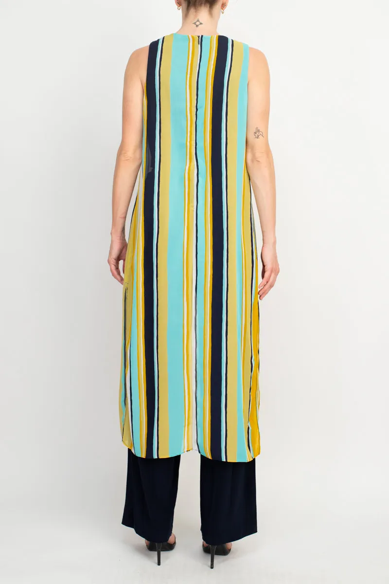 Emma & Michele Sleeveless Scoop Neck Stripped casual Jumpsuit