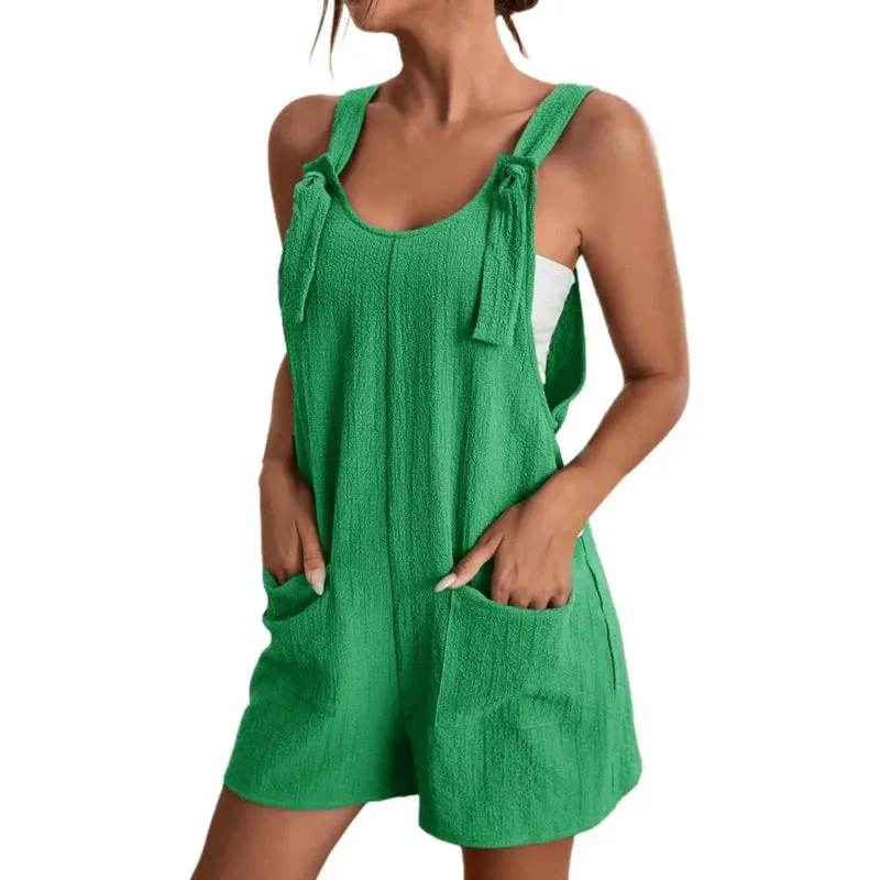 Fashion Women Loose Style Overalls Boho Playsuit Jumpsuit with Pockets