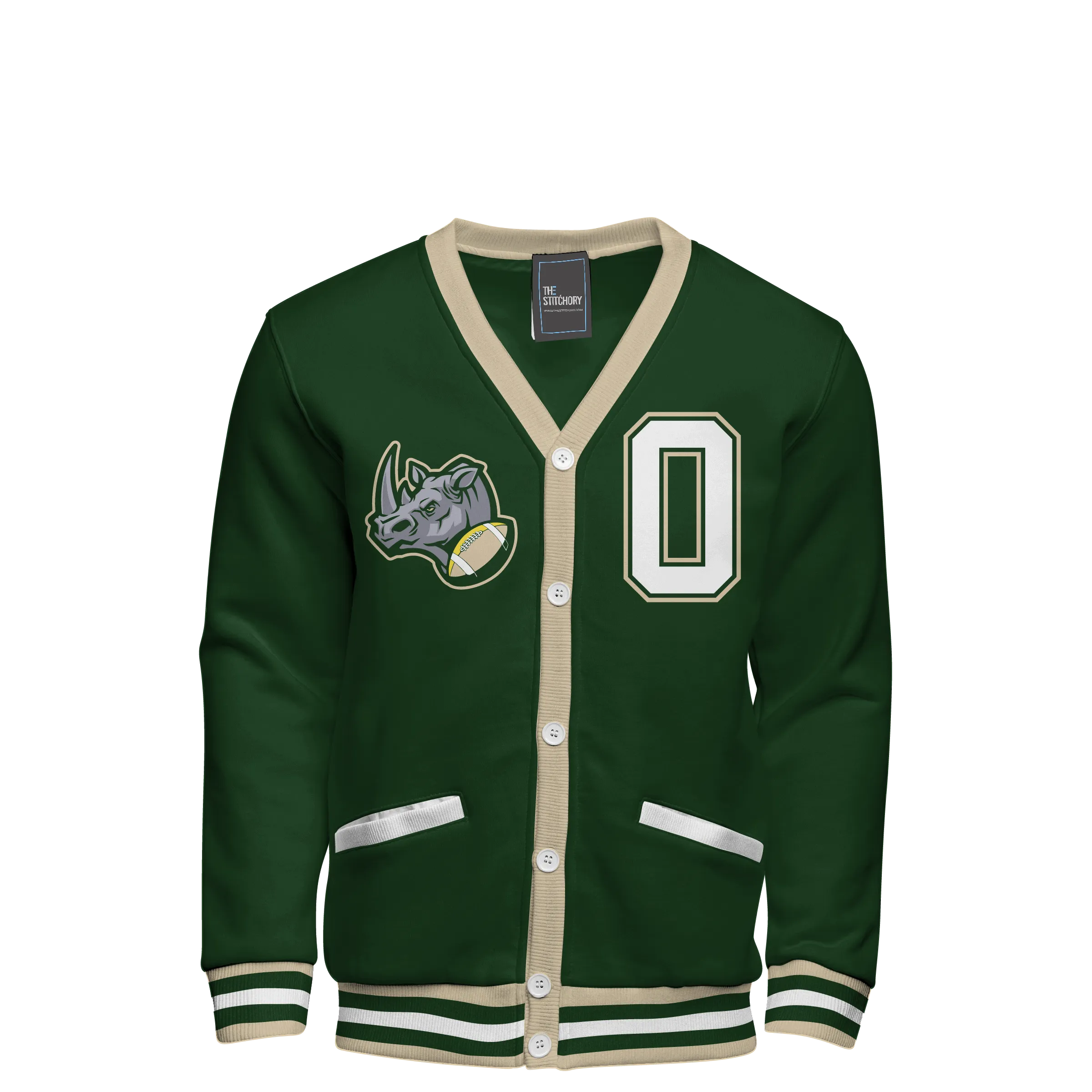 Fleece Varsity Cardigan With No Lining