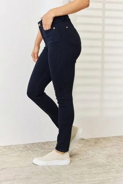 HW Garment Dyed Tummy Control Navy Skinny Jeans