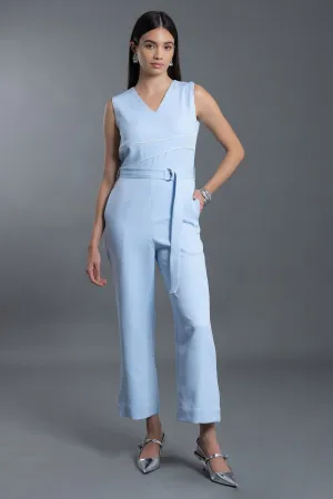 Ice Blue Sleeveless Jumpsuit