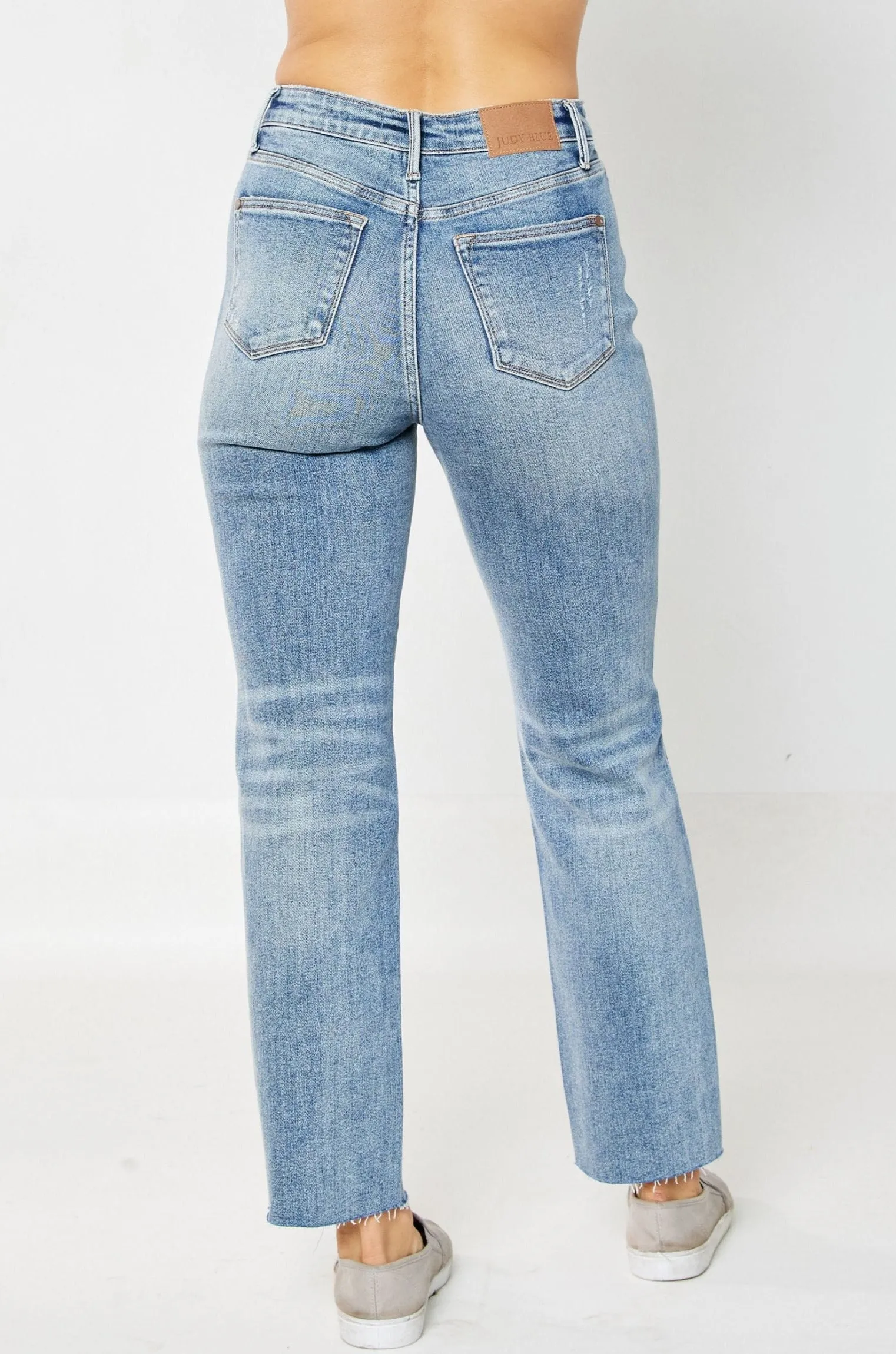 Judy Blue High Waist Rigid Magic Destroy Straight Leg Jeans