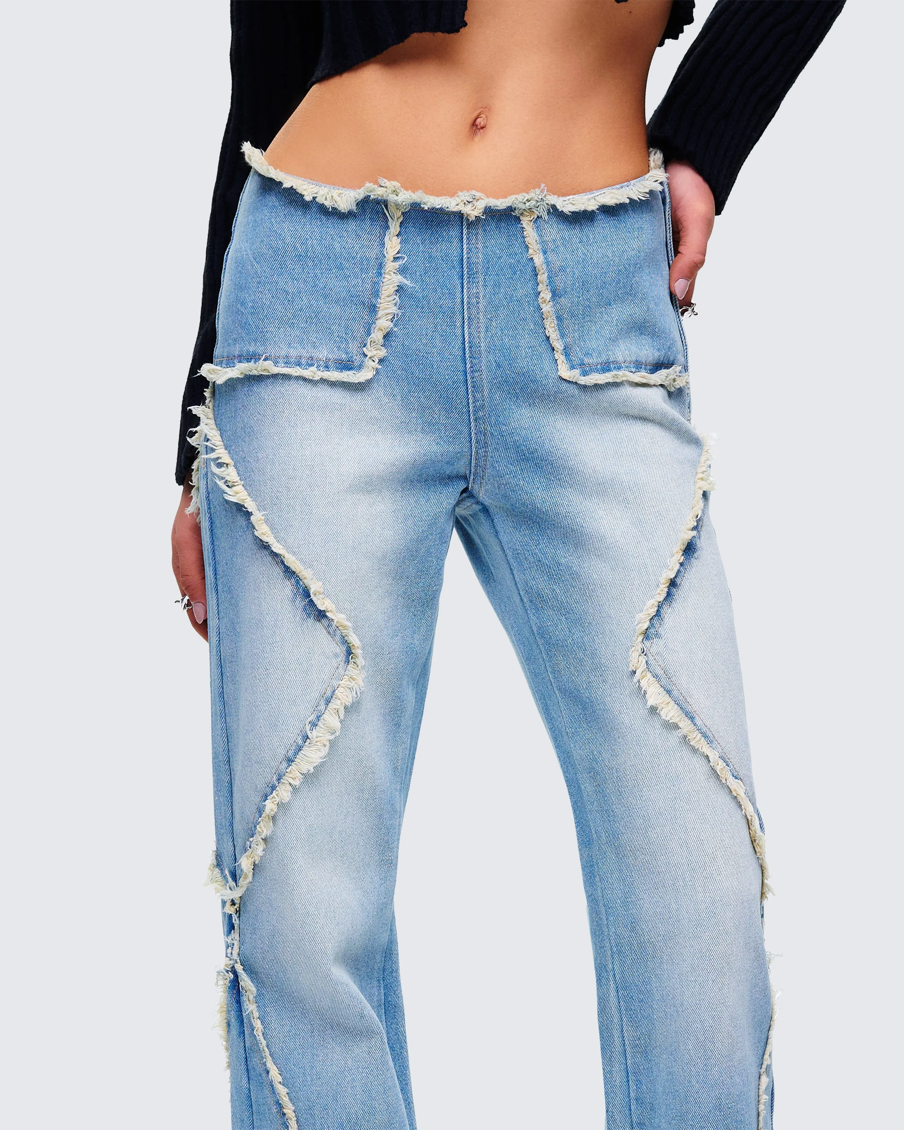 Kaiana Blue Denim Straight Leg Jeans