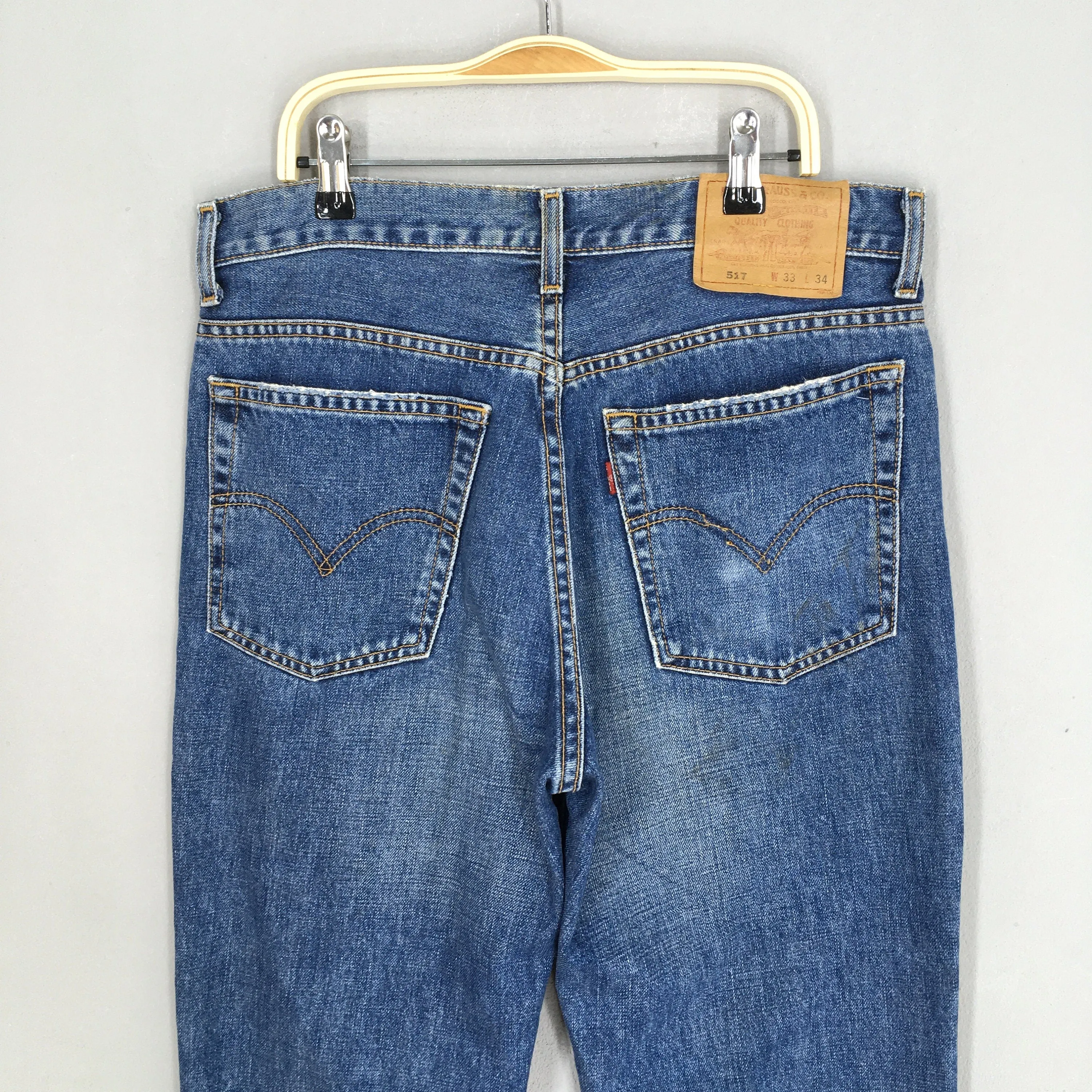 Levi's 517 Faded Blue Bootcut Jeans Size 31x34