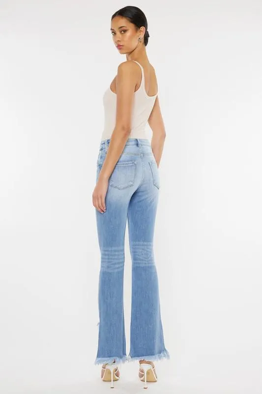 Light Distress Bootcut Jeans