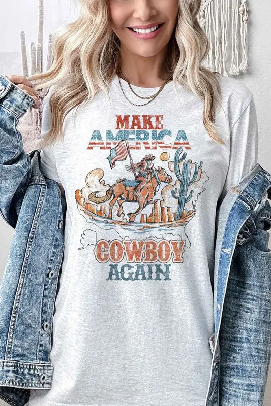 MAKE AMERICA COWBOY AGAIN OVERSIZED TEE / T-SHIRT