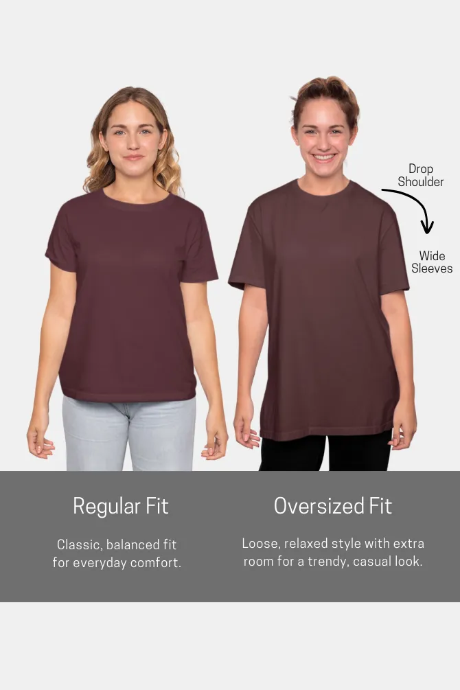 Maroon Oversized T-shirt for women