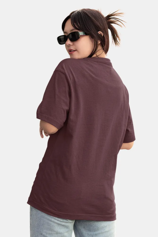 Maroon Oversized T-shirt for women