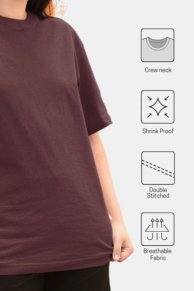 Maroon Oversized T-shirt for women