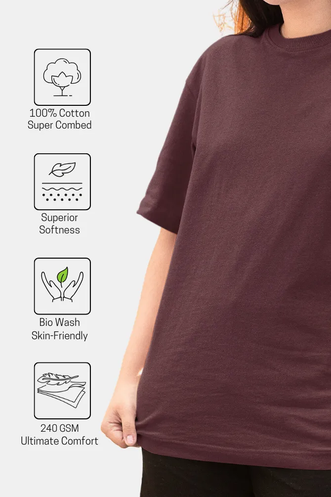 Maroon Oversized T-shirt for women