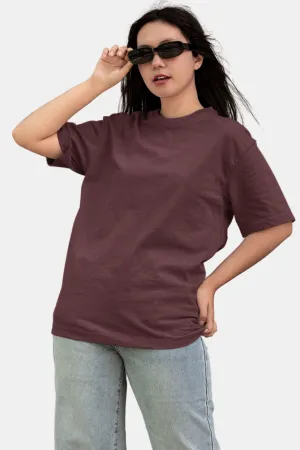 Maroon Oversized T-shirt for women