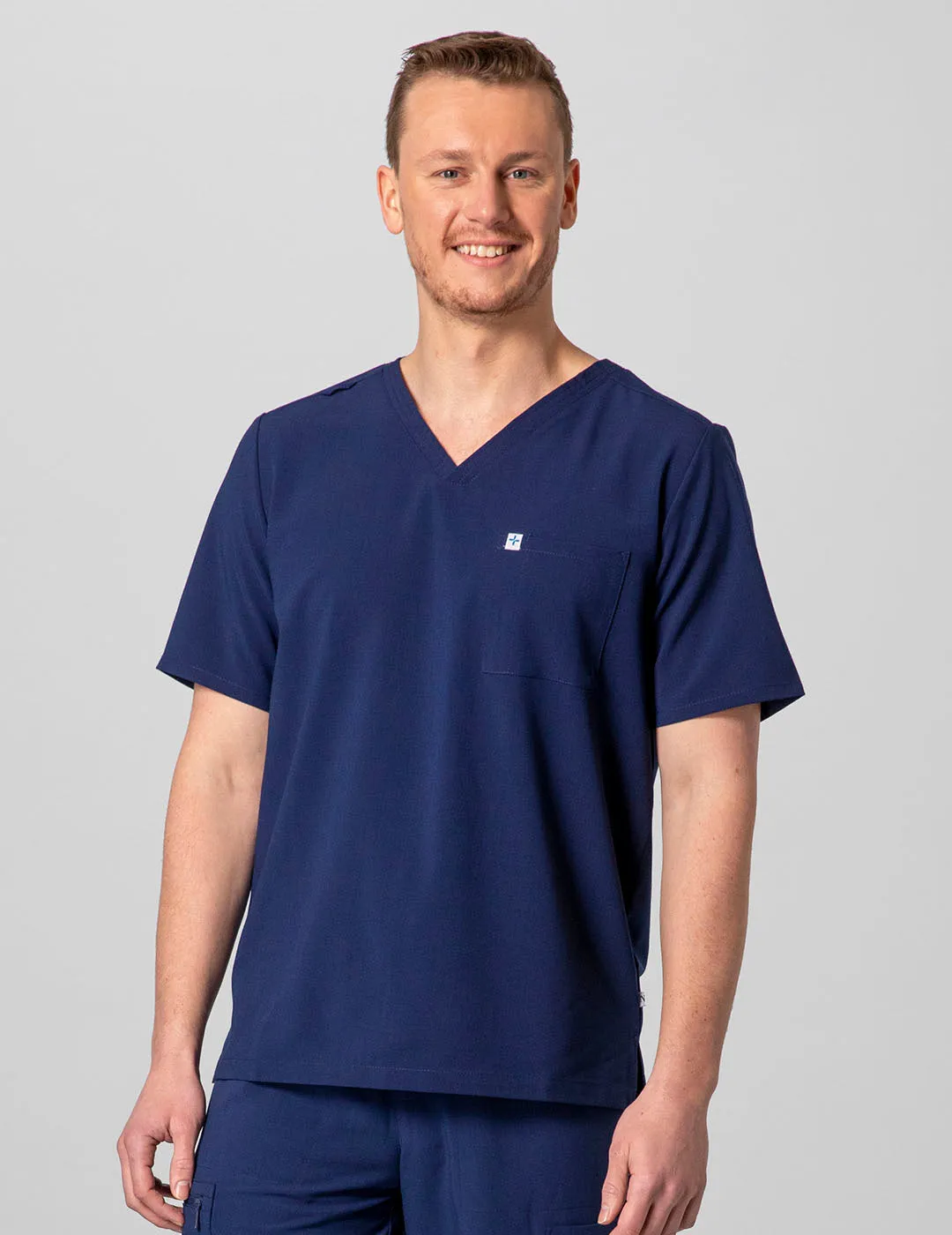Mens 2-Pocket V-Neck Scrub Top