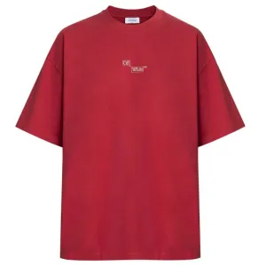 Off-White Blocks Book Oversized Fit Red T-Shirt