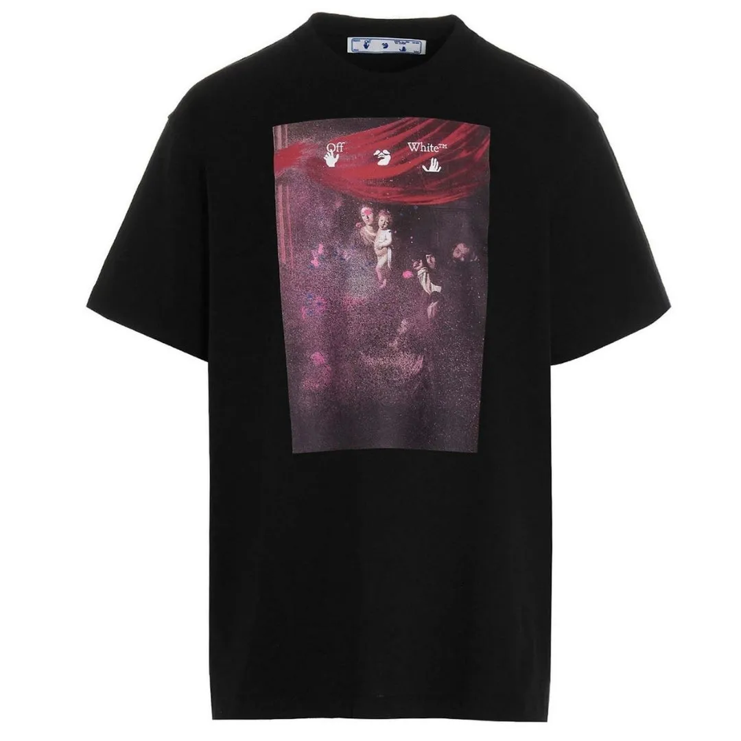 Off-White Sprayed Carvaggio Black Oversized  T-Shirt
