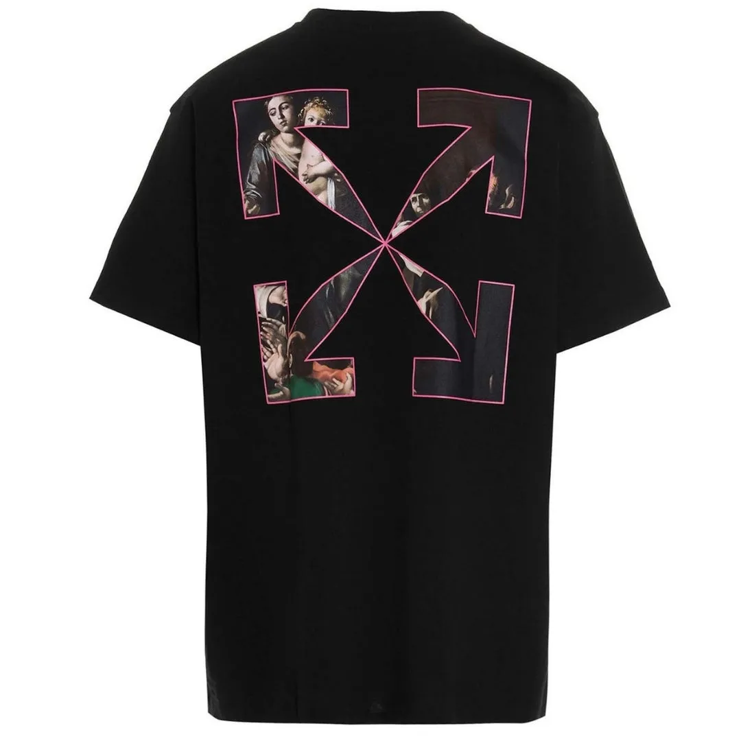 Off-White Sprayed Carvaggio Black Oversized  T-Shirt