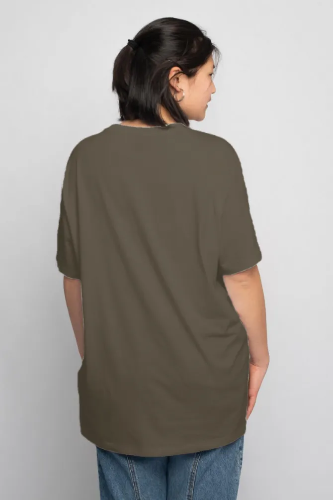 Olive Green Oversized T-shirt for women